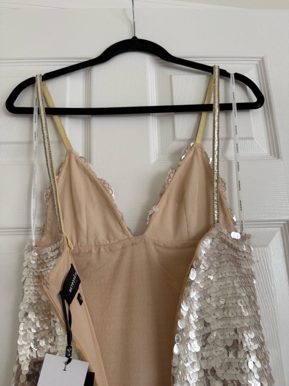 Retrofete Ines Embroidered Sequin Dress Yuzu Gold NEW with tags - Picture 8 of 10